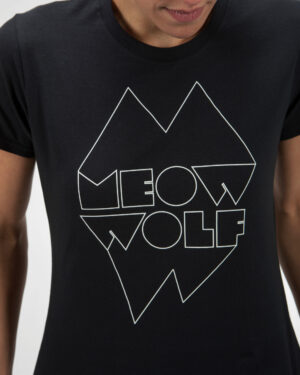 Meow Wolf Black and White Logo Fitted T