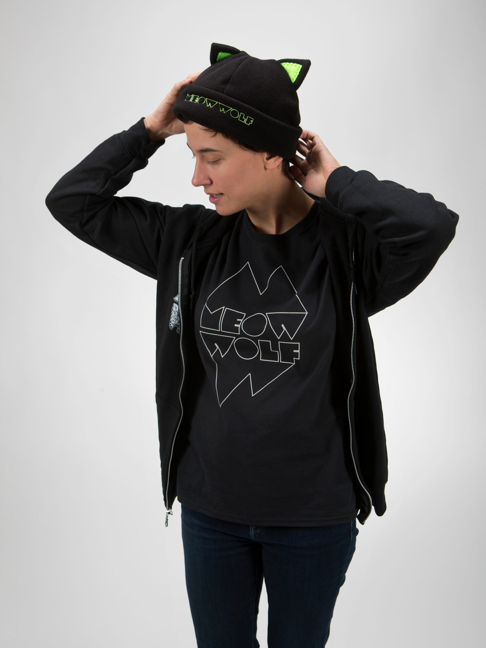 Black Cat Fleece Hat - Meow Wolf Shop