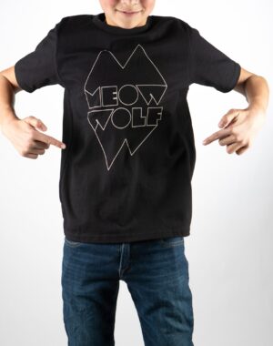 Meow Wolf Black and White Logo Youth Shirt