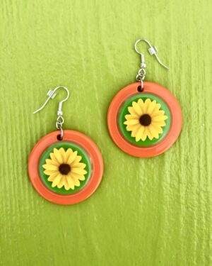 Yellow/Orange - Daisy Earrings - Golda Blaise