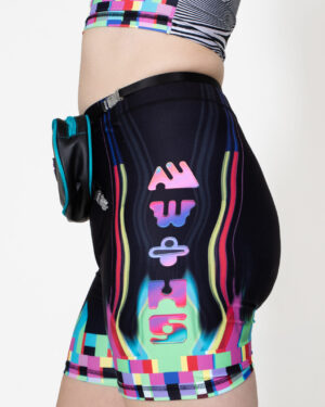 MW+HS Glitch Bike Shorts Hester Sunshine Meow Wolf