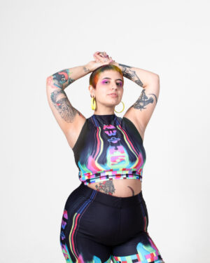 MW+HS Glitch Bike Shorts Hester Sunshine Meow Wolf