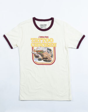 Tattoo Chicken Ringer Tee - Omega Mart - Meow Wolf